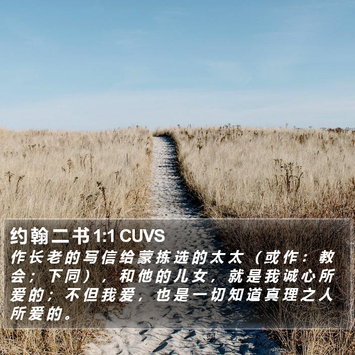 约 翰 二 书 1:1 CUVS Bible Study