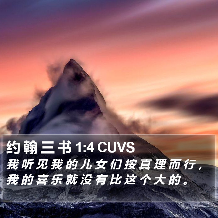 约 翰 三 书 1:4 CUVS Bible Study