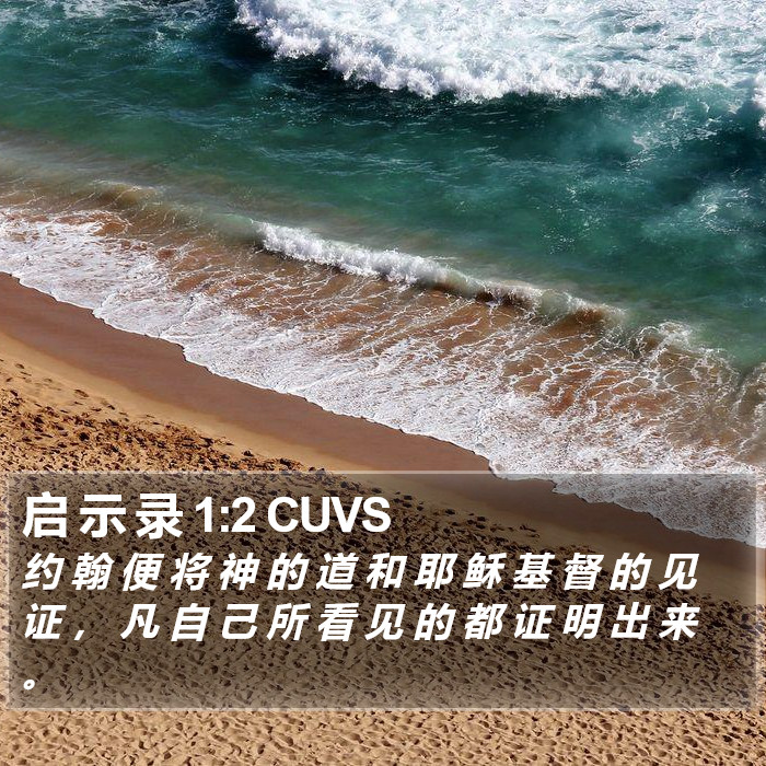 启 示 录 1:2 CUVS Bible Study