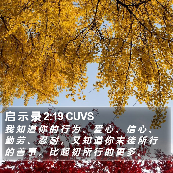 启 示 录 2:19 CUVS Bible Study