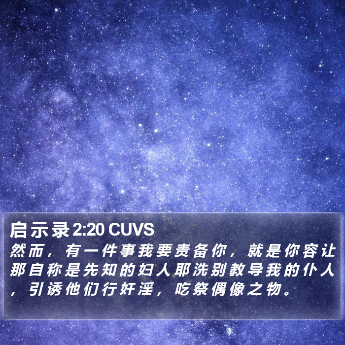 启 示 录 2:20 CUVS Bible Study