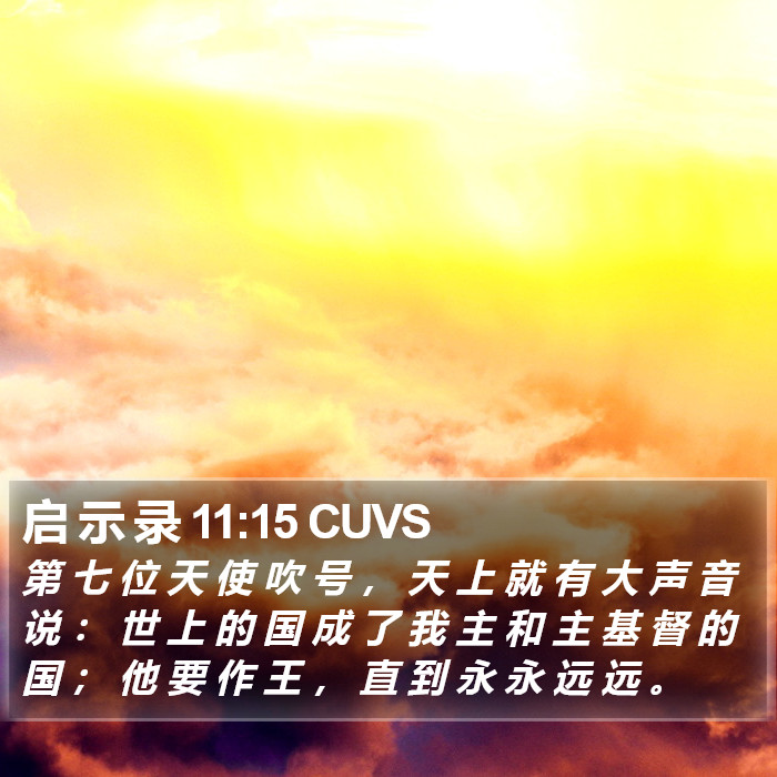 启 示 录 11:15 CUVS Bible Study