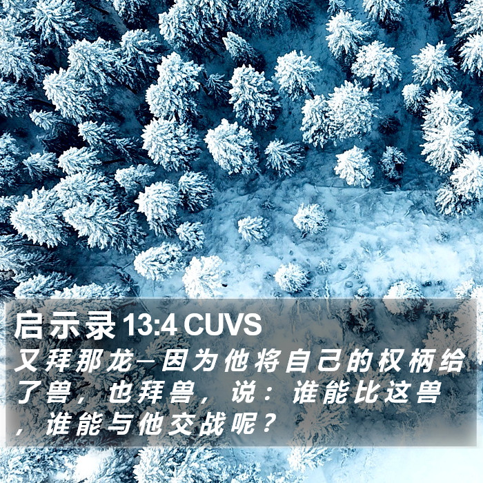 启 示 录 13:4 CUVS Bible Study