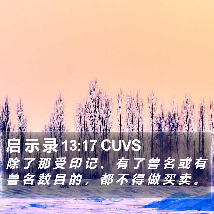 启 示 录 13:17 CUVS Bible Study