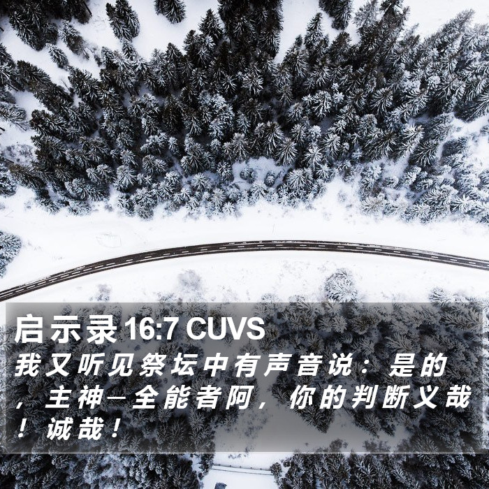 启 示 录 16:7 CUVS Bible Study