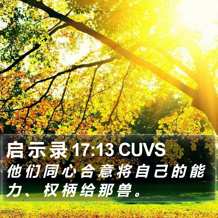 启 示 录 17:13 CUVS Bible Study