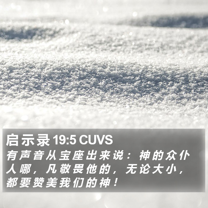 启 示 录 19:5 CUVS Bible Study