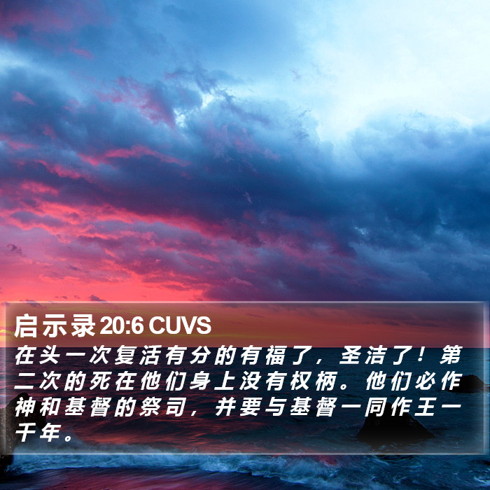 启 示 录 20:6 CUVS Bible Study