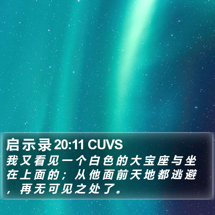 启 示 录 20:11 CUVS Bible Study