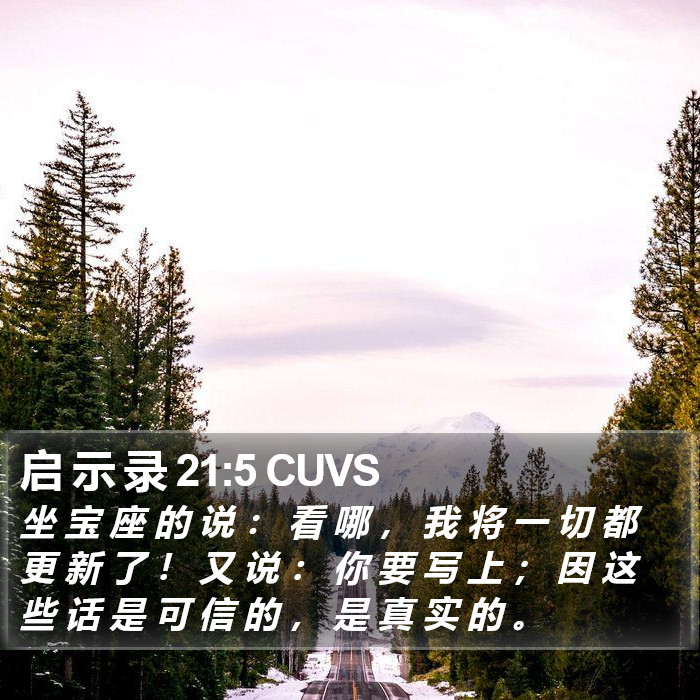 启 示 录 21:5 CUVS Bible Study