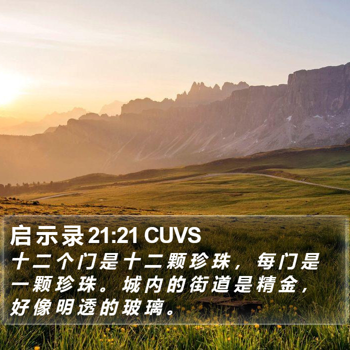 启 示 录 21:21 CUVS Bible Study