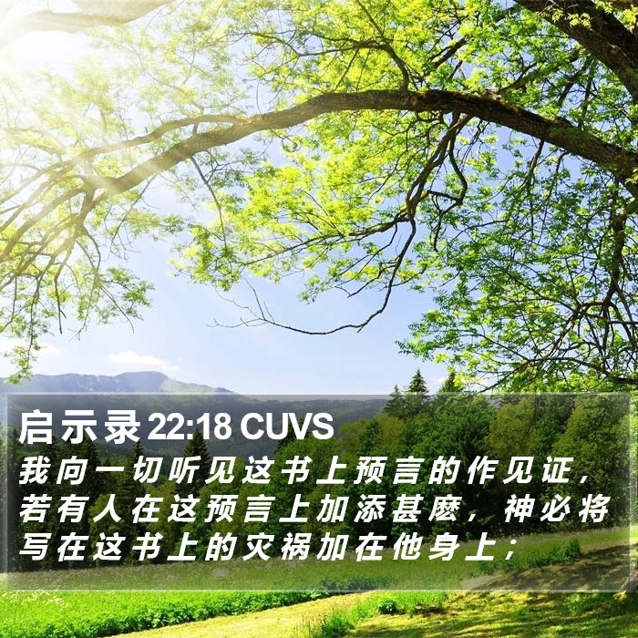 启 示 录 22:18 CUVS Bible Study